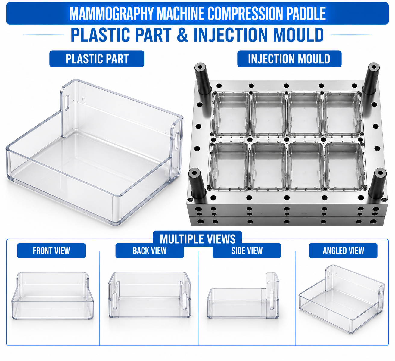 Mammography Machine Plastic Compression Paddle Mould and Moulding Service